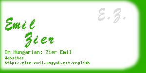 emil zier business card